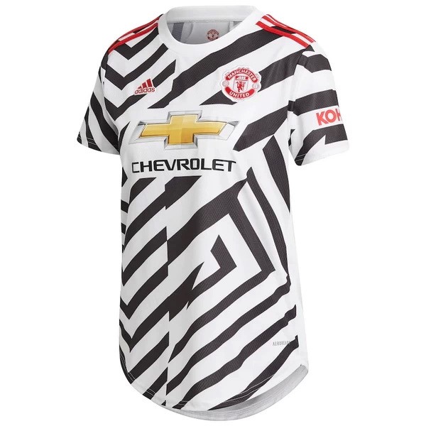 Camiseta Manchester United Tercera equipo Mujer 2020-21 Blanco